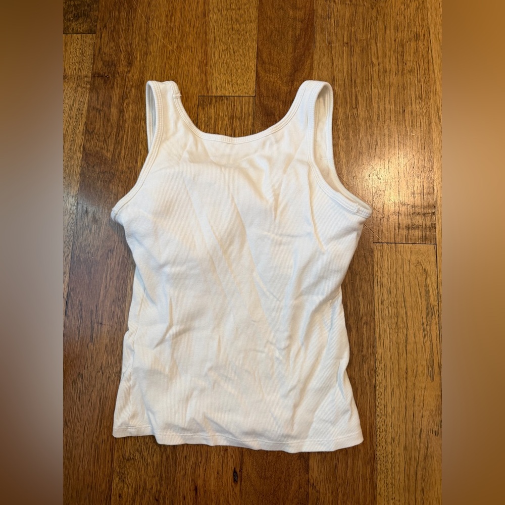 White Ribbed Tank Top - Picture 2 of 3